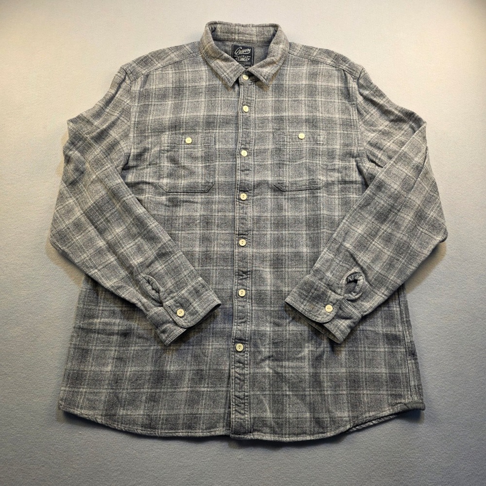 Grayers Heritage Flannel Shirt Mens XXL Grey Plaid Long Sleeve Cotton Button